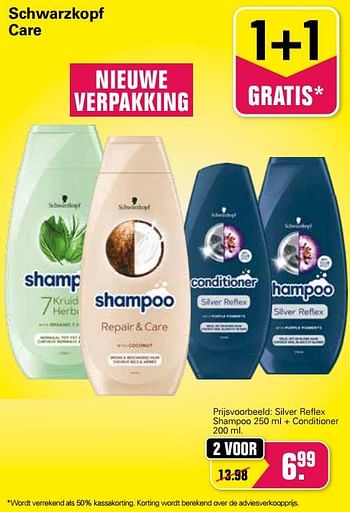 Aanbiedingen Silver reflex shampoo + conditioner - Schwartzkopf - Geldig van 02/02/2022 tot 19/02/2022 bij De Online Drogist