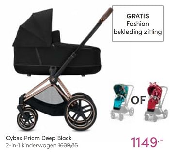 Aanbiedingen Cybex priam deep black 2-in-1 kinderwagen - Cybex - Geldig van 13/02/2022 tot 19/02/2022 bij Baby & Tiener Megastore