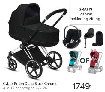 Aanbiedingen Cybex priam deep black chrome 3-in-1 kinderwagen - Cybex - Geldig van 13/02/2022 tot 19/02/2022 bij Baby & Tiener Megastore