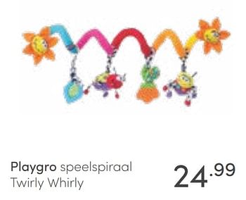 Aanbiedingen Playgro speelspiraal twirly whirly - Playgro - Geldig van 13/02/2022 tot 19/02/2022 bij Baby & Tiener Megastore