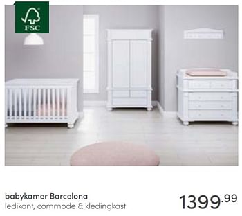 Aanbiedingen Babykamer barcelona - Huismerk - Baby &amp; Tiener Megastore - Geldig van 13/02/2022 tot 19/02/2022 bij Baby & Tiener Megastore