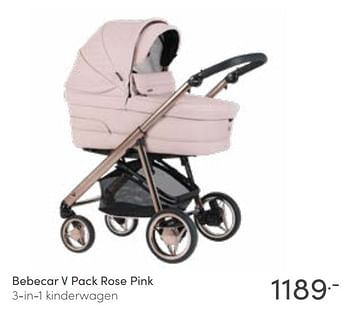 Aanbiedingen Bebecar v pack rose pink 3-in-1 kinderwagen - Bebecar - Geldig van 13/02/2022 tot 19/02/2022 bij Baby & Tiener Megastore