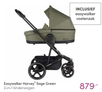 Aanbiedingen Easywalker harvey3 sage green 2-in-1 kinderwagen - Easywalker - Geldig van 13/02/2022 tot 19/02/2022 bij Baby & Tiener Megastore