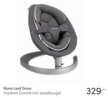 Aanbiedingen Nuna leaf grow wipstoel granite incl speelbeugel - Nuna - Geldig van 13/02/2022 tot 19/02/2022 bij Baby & Tiener Megastore