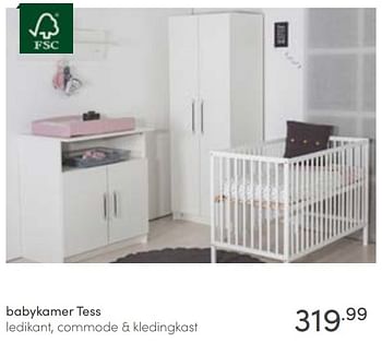 Aanbiedingen Babykamer tess - Huismerk - Baby &amp; Tiener Megastore - Geldig van 13/02/2022 tot 19/02/2022 bij Baby & Tiener Megastore