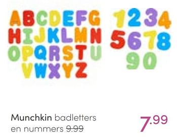 Aanbiedingen Munchkin badletters en nummers - Munchkin - Geldig van 13/02/2022 tot 19/02/2022 bij Baby & Tiener Megastore