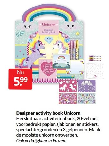 Aanbiedingen Designer activity book unicorn - Huismerk - Boekenvoordeel - Geldig van 12/02/2022 tot 19/02/2022 bij Boekenvoordeel