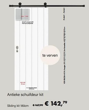 Aanbiedingen Antieke schuifdeur kit sliding kit - Thys - Geldig van 14/02/2022 tot 28/03/2022 bij Multi Bazar