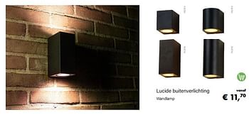 Aanbiedingen Lucide buitenverlichting wandlamp - Lucide - Geldig van 14/02/2022 tot 28/03/2022 bij Multi Bazar