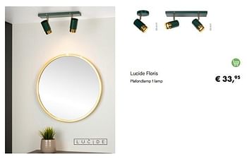 Aanbiedingen Lucide floris plafondlamp 1 lamp - Lucide - Geldig van 14/02/2022 tot 28/03/2022 bij Multi Bazar