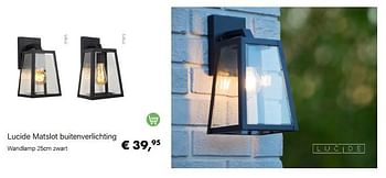 Aanbiedingen Lucide matslot buitenverlichting wandlamp - Lucide - Geldig van 14/02/2022 tot 28/03/2022 bij Multi Bazar