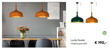 Aanbiedingen Lucide rozalla hanglamp groen - Lucide - Geldig van 14/02/2022 tot 28/03/2022 bij Multi Bazar
