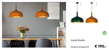 Aanbiedingen Lucide rozalla hanglamp okergeel - Lucide - Geldig van 14/02/2022 tot 28/03/2022 bij Multi Bazar