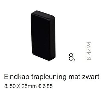 Aanbiedingen Eindkap trapleuning mat zwart - CanDo - Geldig van 14/02/2022 tot 28/03/2022 bij Multi Bazar
