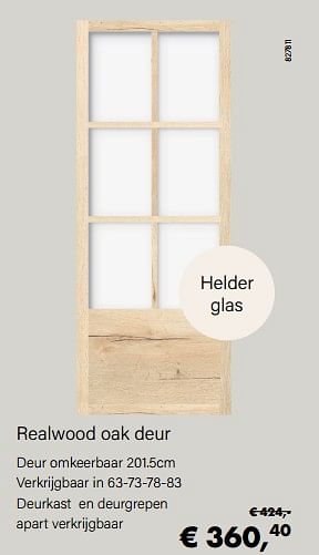 Aanbiedingen Realwood oak deur - Thys - Geldig van 14/02/2022 tot 28/03/2022 bij Multi Bazar