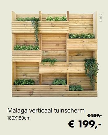 Aanbiedingen Malaga verticaal tuinscherm - Huismerk - Multi Bazar - Geldig van 14/02/2022 tot 28/03/2022 bij Multi Bazar