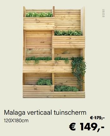 Aanbiedingen Malaga verticaal tuinscherm - Huismerk - Multi Bazar - Geldig van 14/02/2022 tot 28/03/2022 bij Multi Bazar