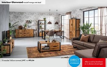 Aanbiedingen Interieur glenwood tv-meubel - Huismerk - Woon Square - Geldig van 14/02/2022 tot 19/02/2022 bij Woon Square