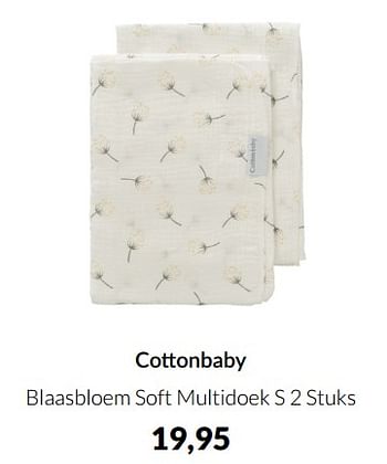 Aanbiedingen Cottonbaby blaasbloem soft multidoek - Cottonbaby  - Geldig van 15/02/2022 tot 14/03/2022 bij Babypark