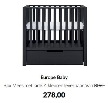 Aanbiedingen Europe baby box mees met lade - Europe baby - Geldig van 15/02/2022 tot 14/03/2022 bij Babypark