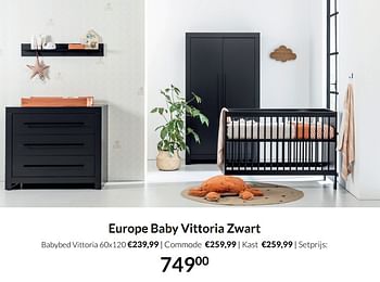 Aanbiedingen Europe baby vittoria zwart - Europe baby - Geldig van 15/02/2022 tot 14/03/2022 bij Babypark