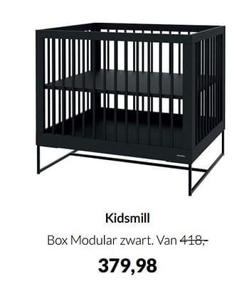 Aanbiedingen Kidsmill box modular zwart - Kidsmill - Geldig van 15/02/2022 tot 14/03/2022 bij Babypark