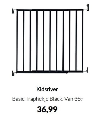 Aanbiedingen Kidsriver basic traphekje black - Kidsriver - Geldig van 15/02/2022 tot 14/03/2022 bij Babypark