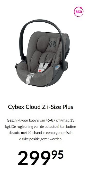 Aanbiedingen Cybex cloud z i-size plus - Cybex - Geldig van 15/02/2022 tot 14/03/2022 bij Babypark
