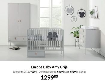 Aanbiedingen Europe baby amy grijs - Europe baby - Geldig van 15/02/2022 tot 14/03/2022 bij Babypark