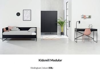 Aanbiedingen Kidsmill modular kledingkast 2 deurs - Kidsmill - Geldig van 15/02/2022 tot 14/03/2022 bij Babypark