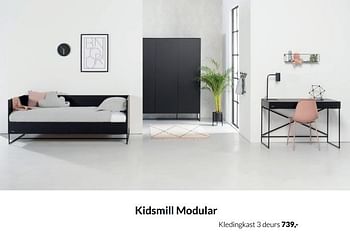 Aanbiedingen Kidsmill modular kledingkast 3 deurs - Kidsmill - Geldig van 15/02/2022 tot 14/03/2022 bij Babypark