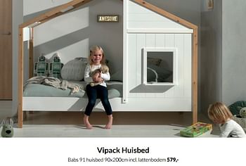 Aanbiedingen Vipack huisbed babs 91 - Vipack - Geldig van 15/02/2022 tot 14/03/2022 bij Babypark