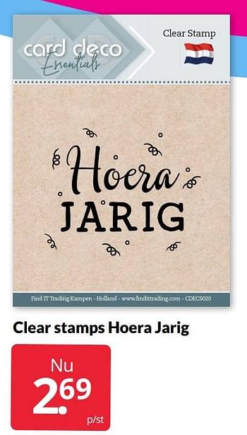 Aanbiedingen Clear stamps hoera jarig - Huismerk - Boekenvoordeel - Geldig van 19/02/2022 tot 27/02/2022 bij Boekenvoordeel