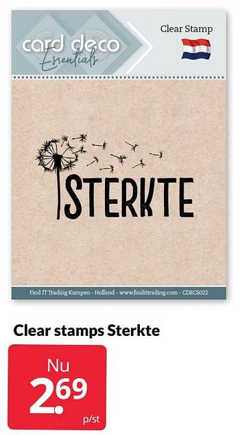 Aanbiedingen Clear stamps sterkte - Huismerk - Boekenvoordeel - Geldig van 19/02/2022 tot 27/02/2022 bij Boekenvoordeel