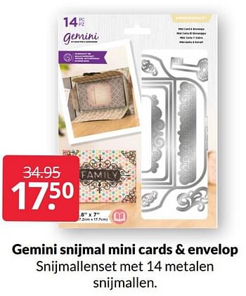 Aanbiedingen Gemini snijmal mini cards + envelop - Gemini - Geldig van 19/02/2022 tot 27/02/2022 bij Boekenvoordeel