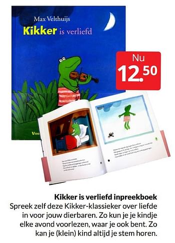 Aanbiedingen Kikker is verliefd inpreekboek - Huismerk - Boekenvoordeel - Geldig van 19/02/2022 tot 27/02/2022 bij Boekenvoordeel