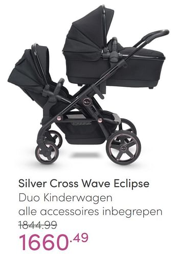 Aanbiedingen Silver cross wave eclipse duo kinderwagen alle accessoires inbegrepen - Silver Cross - Geldig van 20/02/2022 tot 26/02/2022 bij Baby & Tiener Megastore