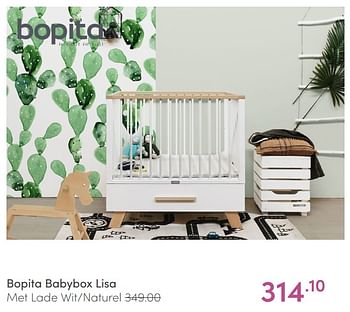 Aanbiedingen Bopita babybox lisa met lade wit-naturel - Bopita - Geldig van 20/02/2022 tot 26/02/2022 bij Baby & Tiener Megastore
