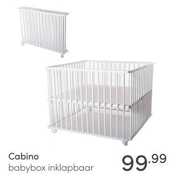 Aanbiedingen Cabino babybox inklapbaar - Cabino - Geldig van 20/02/2022 tot 26/02/2022 bij Baby & Tiener Megastore