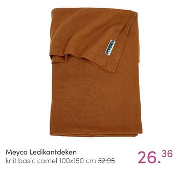 Aanbiedingen Meyco ledikantdeken knit basic camel - Meyco - Geldig van 20/02/2022 tot 26/02/2022 bij Baby & Tiener Megastore