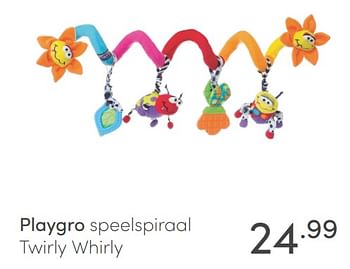 Aanbiedingen Playgro speelspiraal twirly whirly - Playgro - Geldig van 20/02/2022 tot 26/02/2022 bij Baby & Tiener Megastore