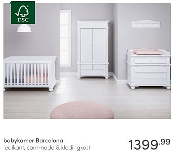Aanbiedingen Babykamer barcelona - Huismerk - Baby &amp; Tiener Megastore - Geldig van 20/02/2022 tot 26/02/2022 bij Baby & Tiener Megastore
