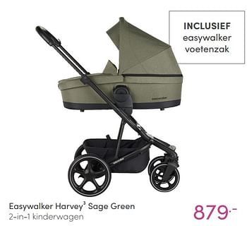 Aanbiedingen Easywalker harvey3 sage green 2-in-1 kinderwagen - Easywalker - Geldig van 20/02/2022 tot 26/02/2022 bij Baby & Tiener Megastore