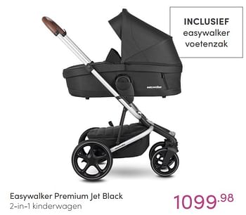 Aanbiedingen Easywalker premium jet black 2-in-1 kinderwagen - Easywalker - Geldig van 20/02/2022 tot 26/02/2022 bij Baby & Tiener Megastore