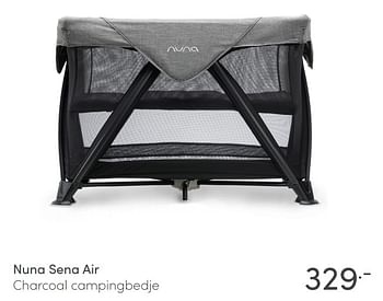 Aanbiedingen Nuna sena air charcoal campingbedje - Nuna - Geldig van 20/02/2022 tot 26/02/2022 bij Baby & Tiener Megastore