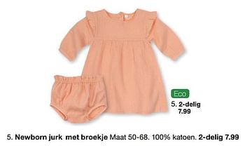 Aanbiedingen Newborn jurk met broekje - Huismerk - Zeeman  - Geldig van 19/02/2022 tot 04/06/2022 bij Zeeman