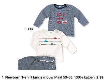 Aanbiedingen Newborn t-shirt lange mouw - Huismerk - Zeeman  - Geldig van 19/02/2022 tot 04/06/2022 bij Zeeman
