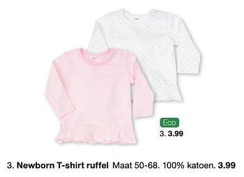 Aanbiedingen Newborn t-shirt ruffel - Huismerk - Zeeman  - Geldig van 19/02/2022 tot 04/06/2022 bij Zeeman