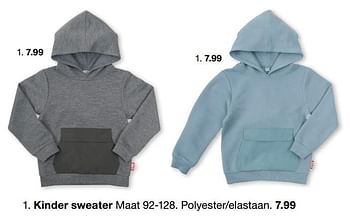 Aanbiedingen Kinder sweater - Huismerk - Zeeman  - Geldig van 19/02/2022 tot 04/06/2022 bij Zeeman
