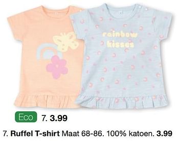 Aanbiedingen Ruffel t-shirt - Huismerk - Zeeman  - Geldig van 19/02/2022 tot 04/06/2022 bij Zeeman